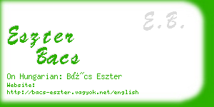 eszter bacs business card